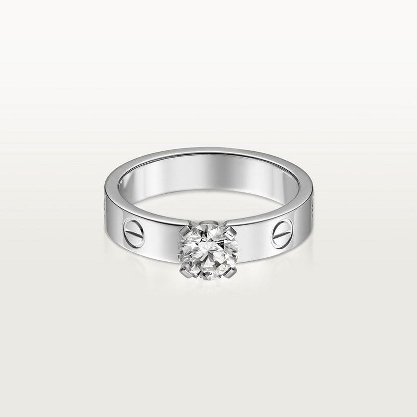 Love Solitaire Ring In 18K Gold Vermeil