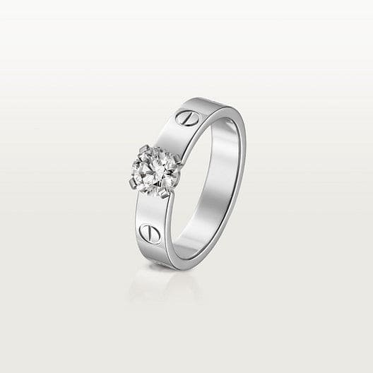 Love Solitaire Ring In 18K Gold Vermeil