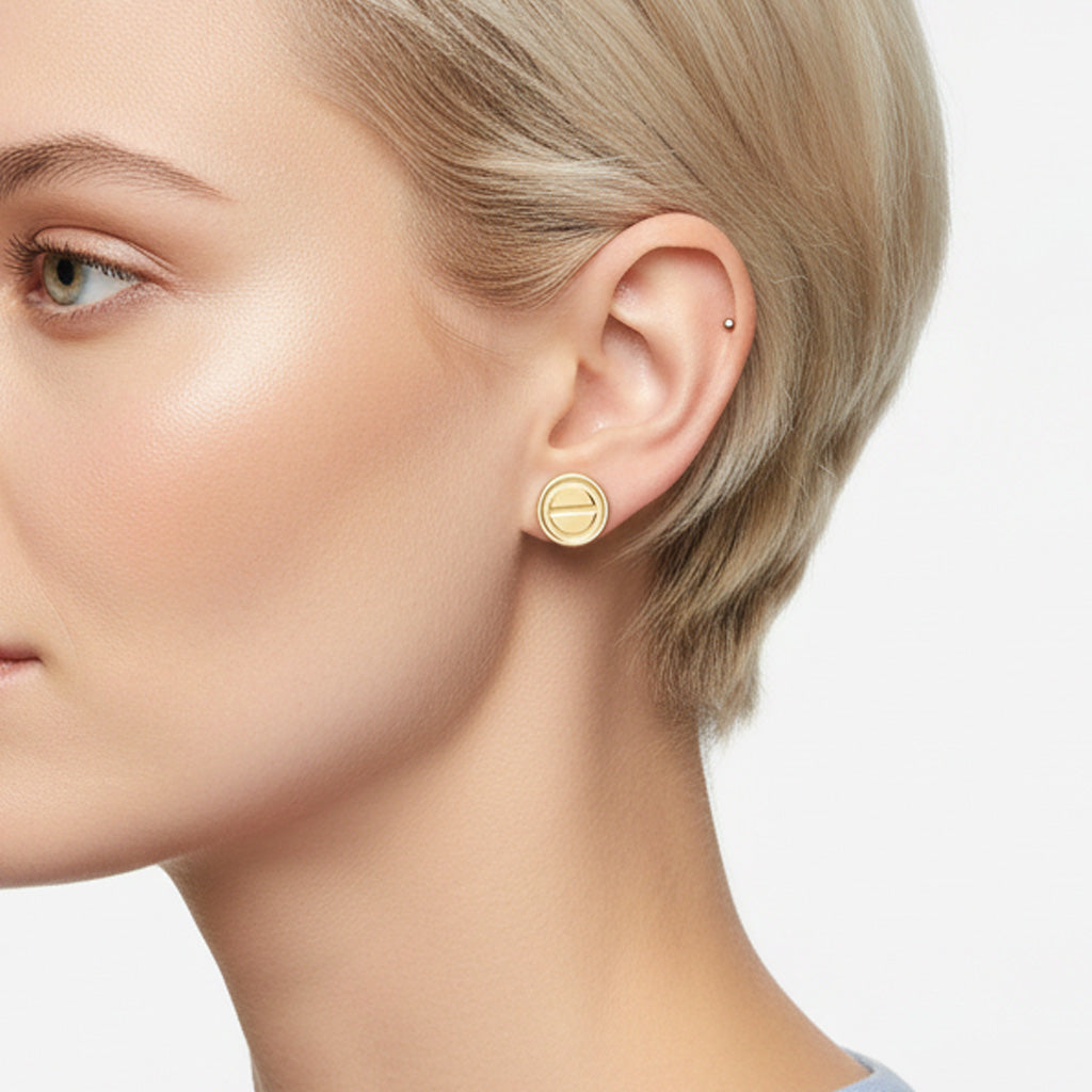 Love Stud Earrings 18K Gold Vermeil