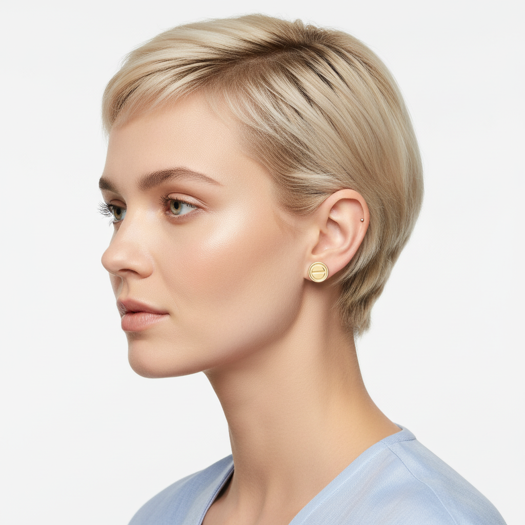 Love Stud Earrings 18K Gold Vermeil