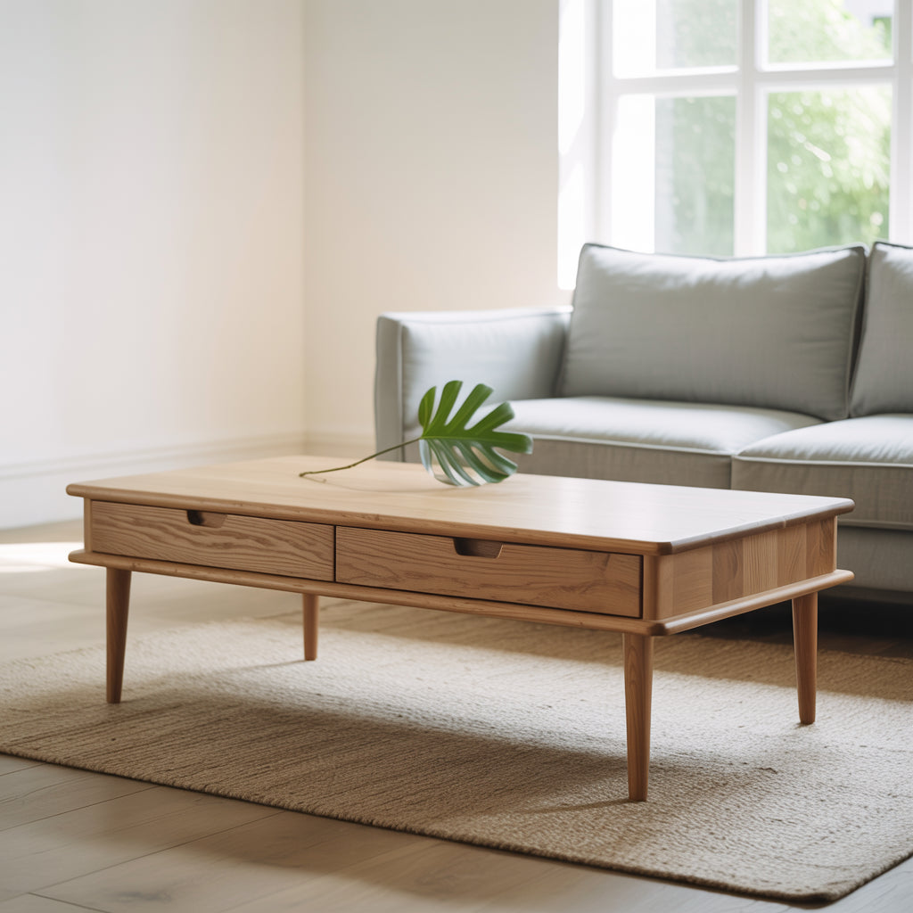 Low Coffee Table Modern Drawers Sleek Form Timeless Appeal