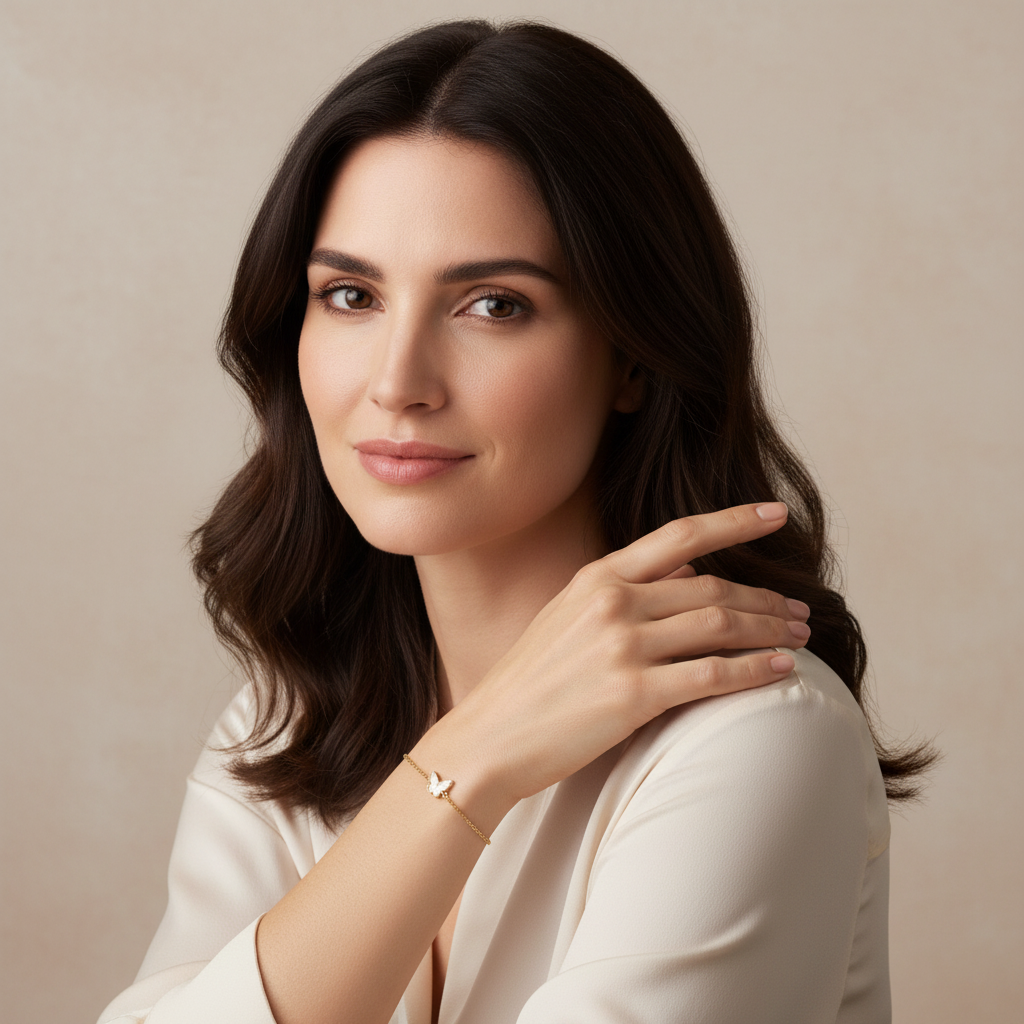 Lucky Alhambra Butterfly Pendant Bracelet