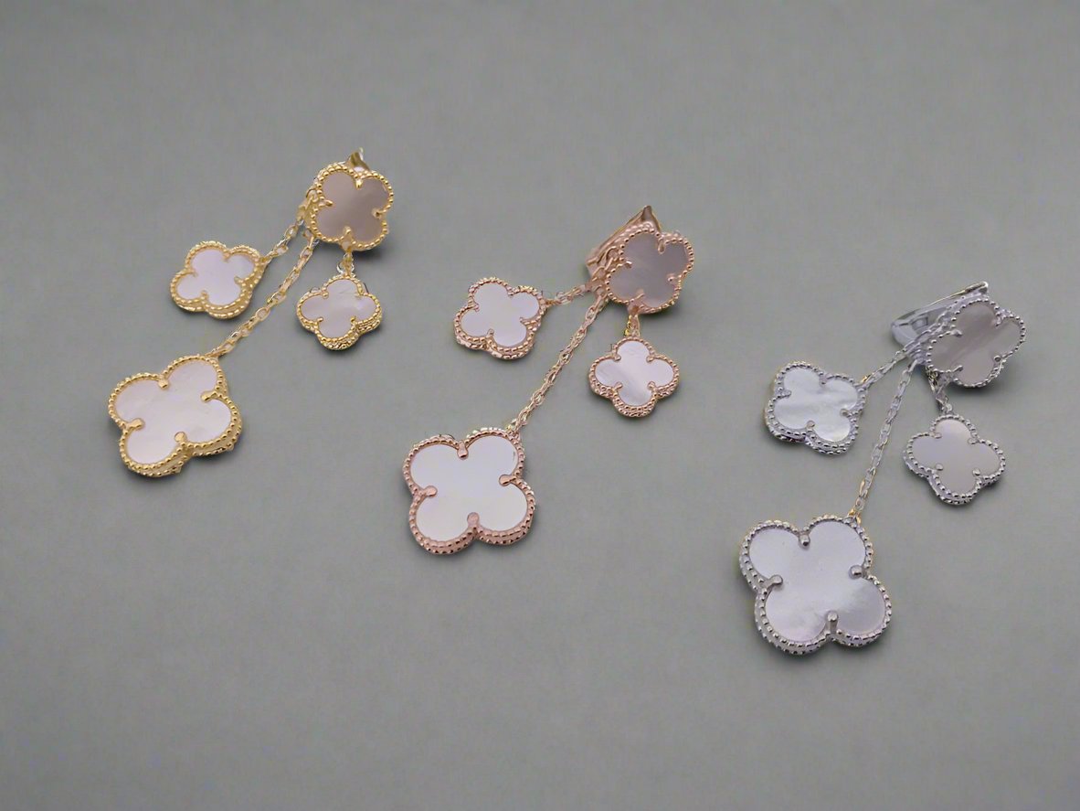 Magic Alhambra Mother Of Pearl Four Motifs Earrings