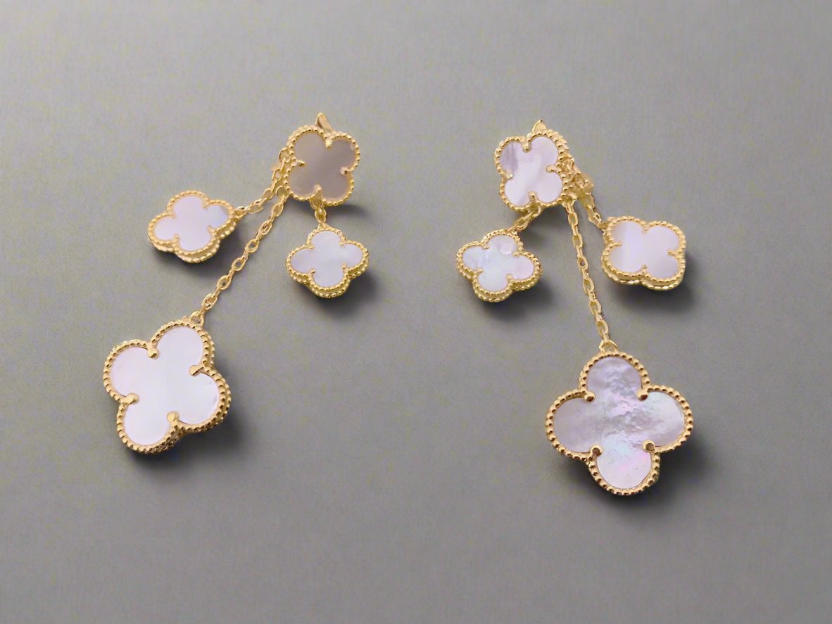 Magic Alhambra Mother Of Pearl Four Motifs Earrings