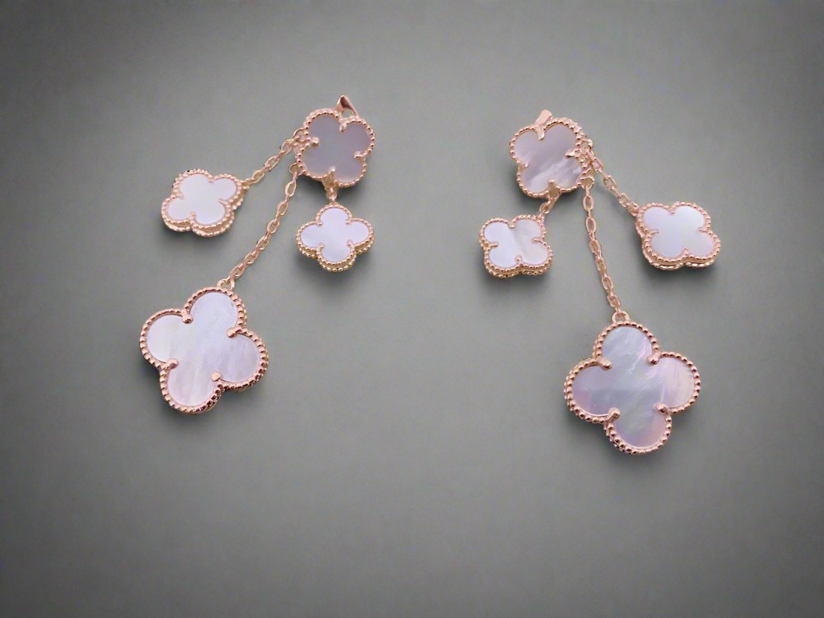 Magic Alhambra Mother Of Pearl Four Motifs Earrings