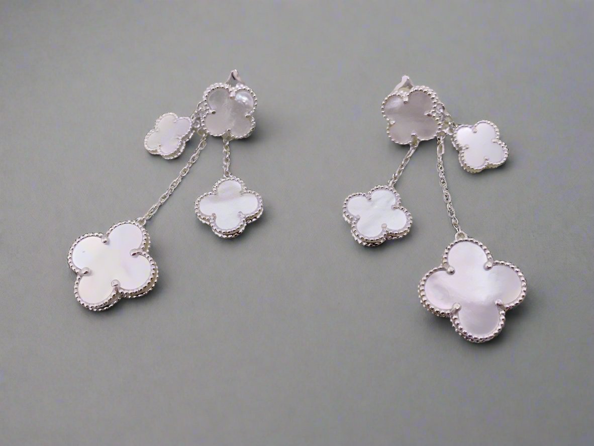 Magic Alhambra Mother Of Pearl Four Motifs Earrings