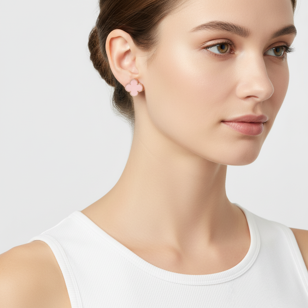 Magic Alhambra Pink Opal Earrings