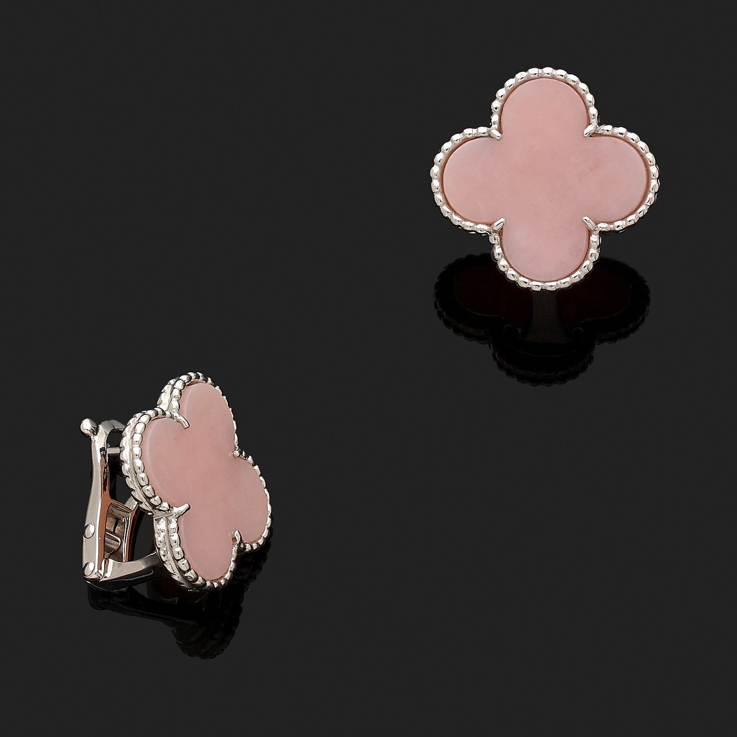 Magic Alhambra Pink Opal Earrings