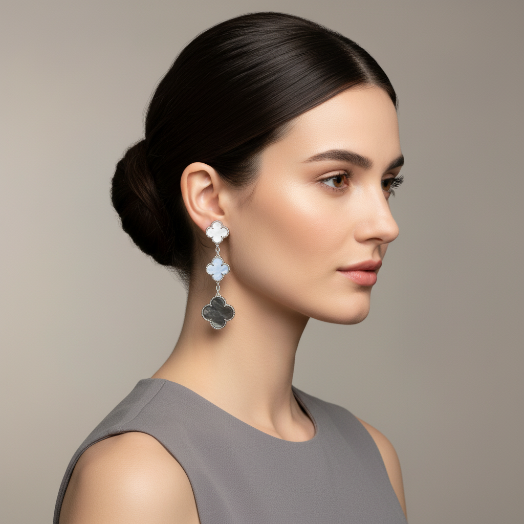 Magic Alhambra Three Motifs Earrings