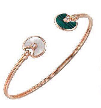 18K Amulette De Malachite Pearl & Diamond Open Bracelet