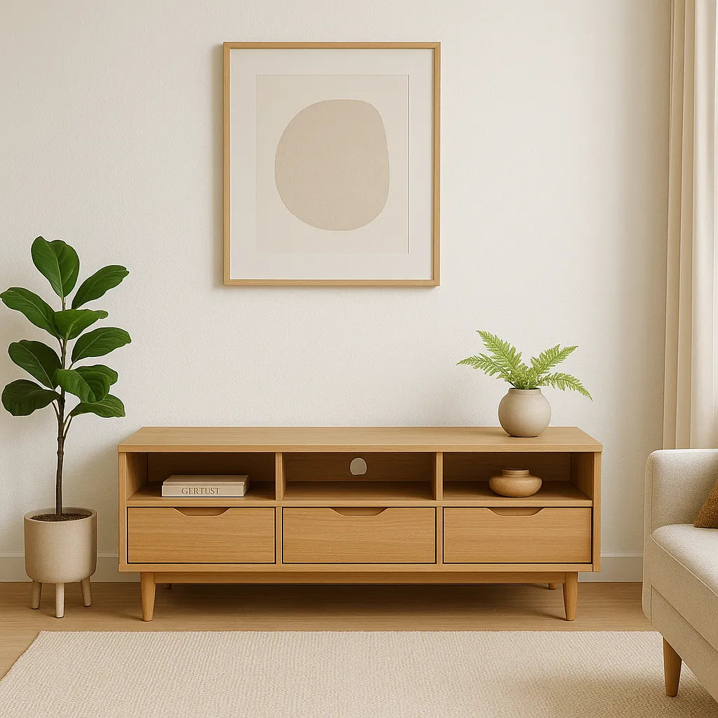 Media Console Clean-Line Storage Cabinet for Modern Living