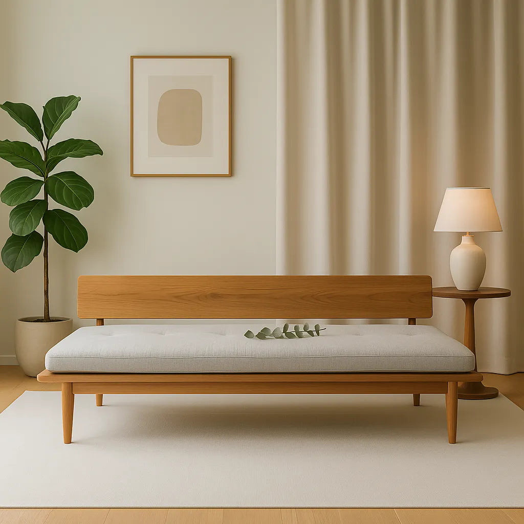 Minimal Backless Daybed Sofa Tranquil Form Soft Appeal
