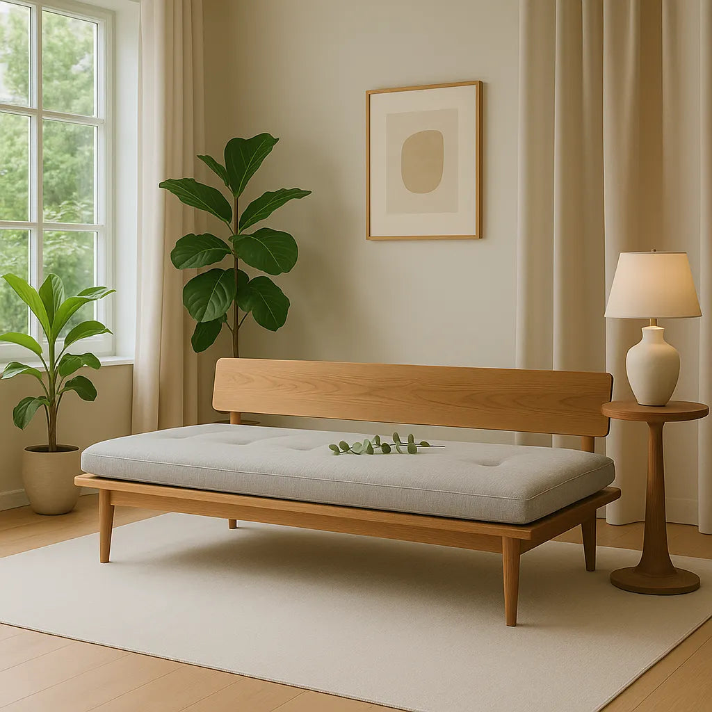 Minimal Backless Daybed Sofa Tranquil Form Soft Appeal