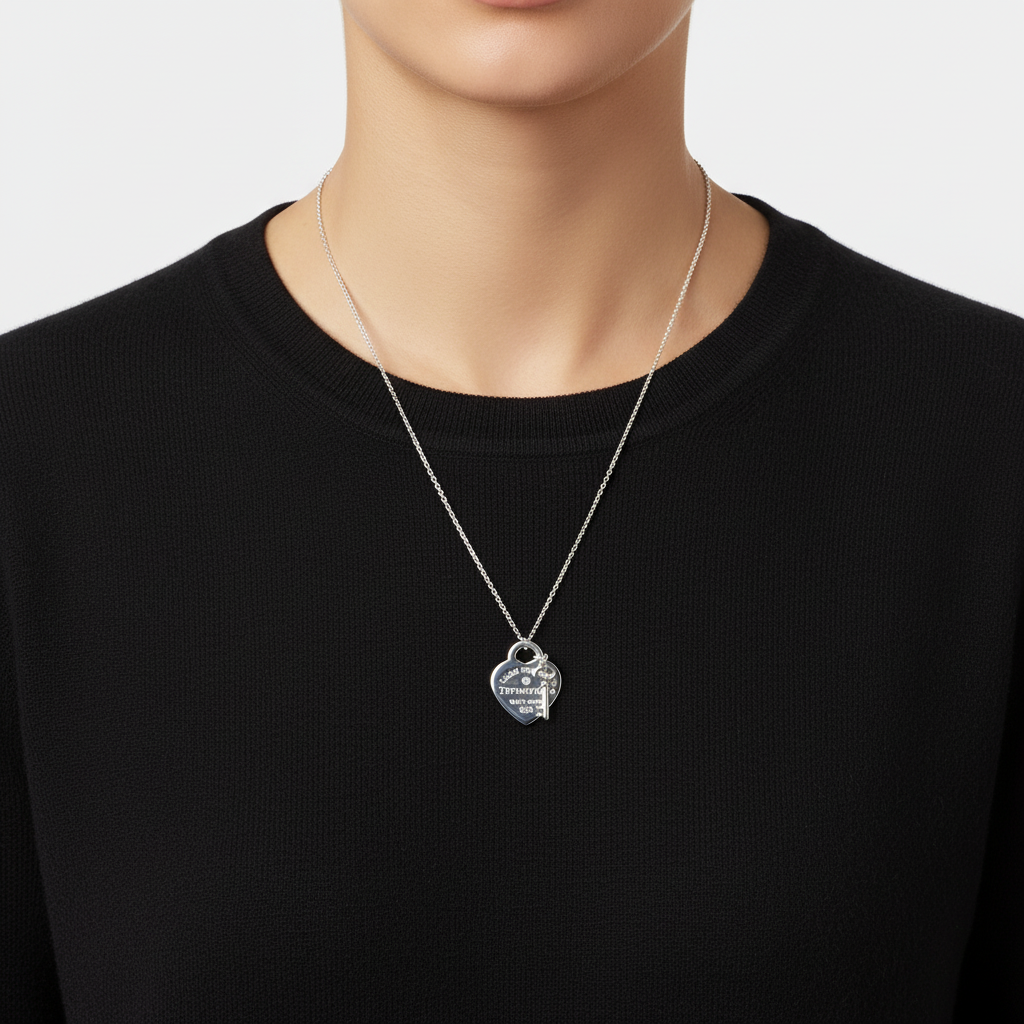 Roostick 18K Return to T Heart & Key Necklace