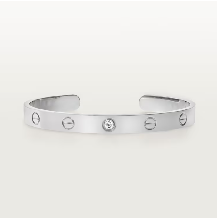 Open Cuff 1 Diamond Love Bracelet