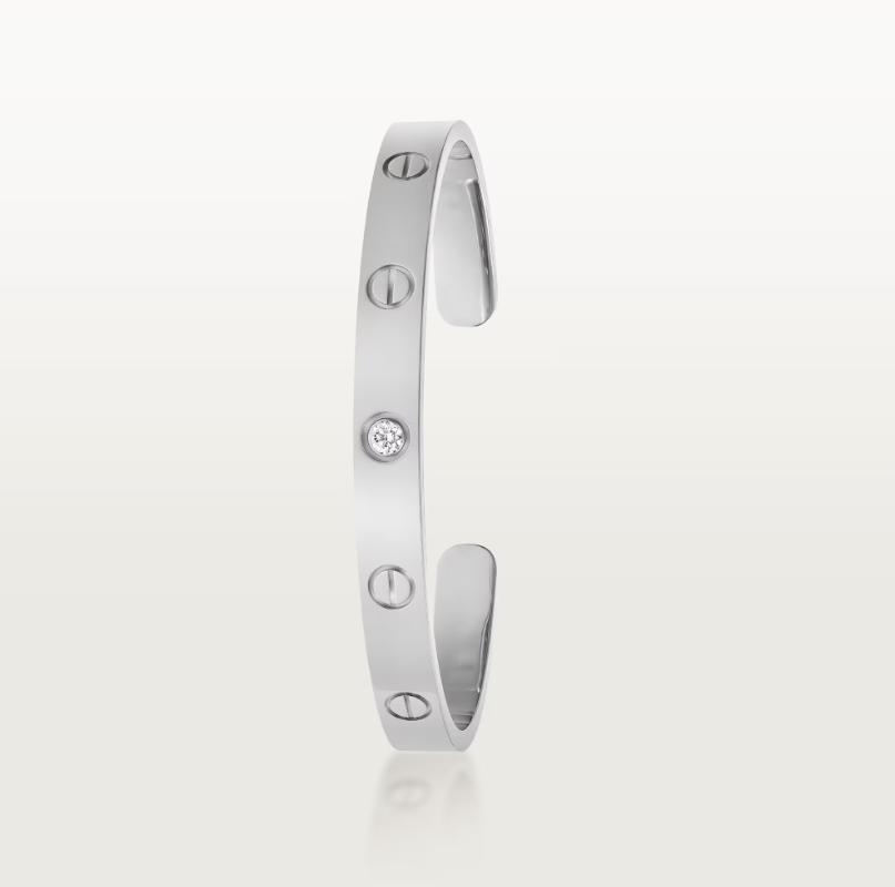 Open Cuff 1 Diamond Love Bracelet