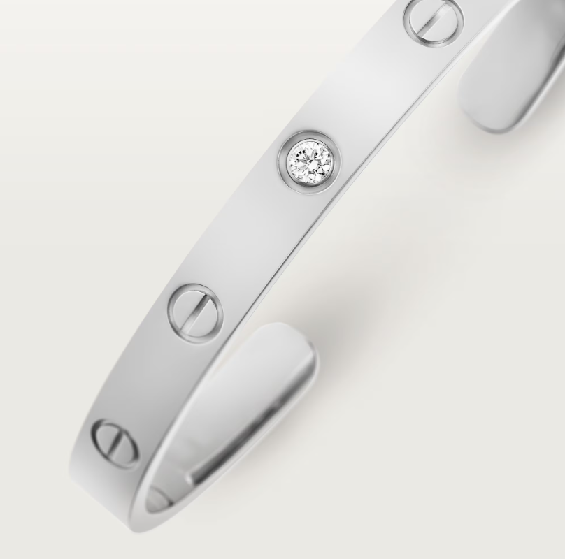 Open Cuff 1 Diamond Love Bracelet