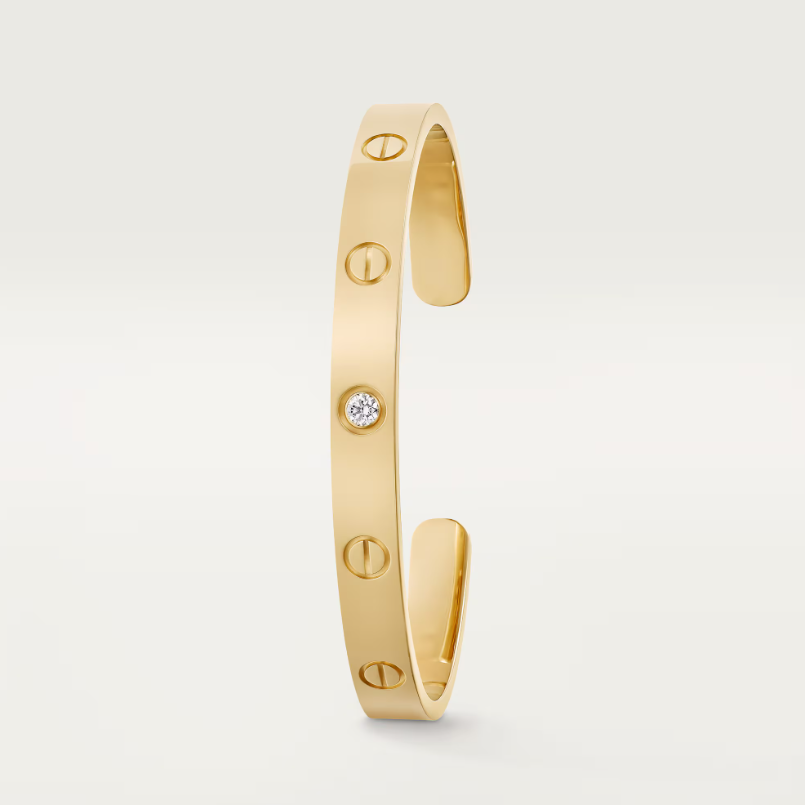 Open Cuff 1 Diamond Love Bracelet