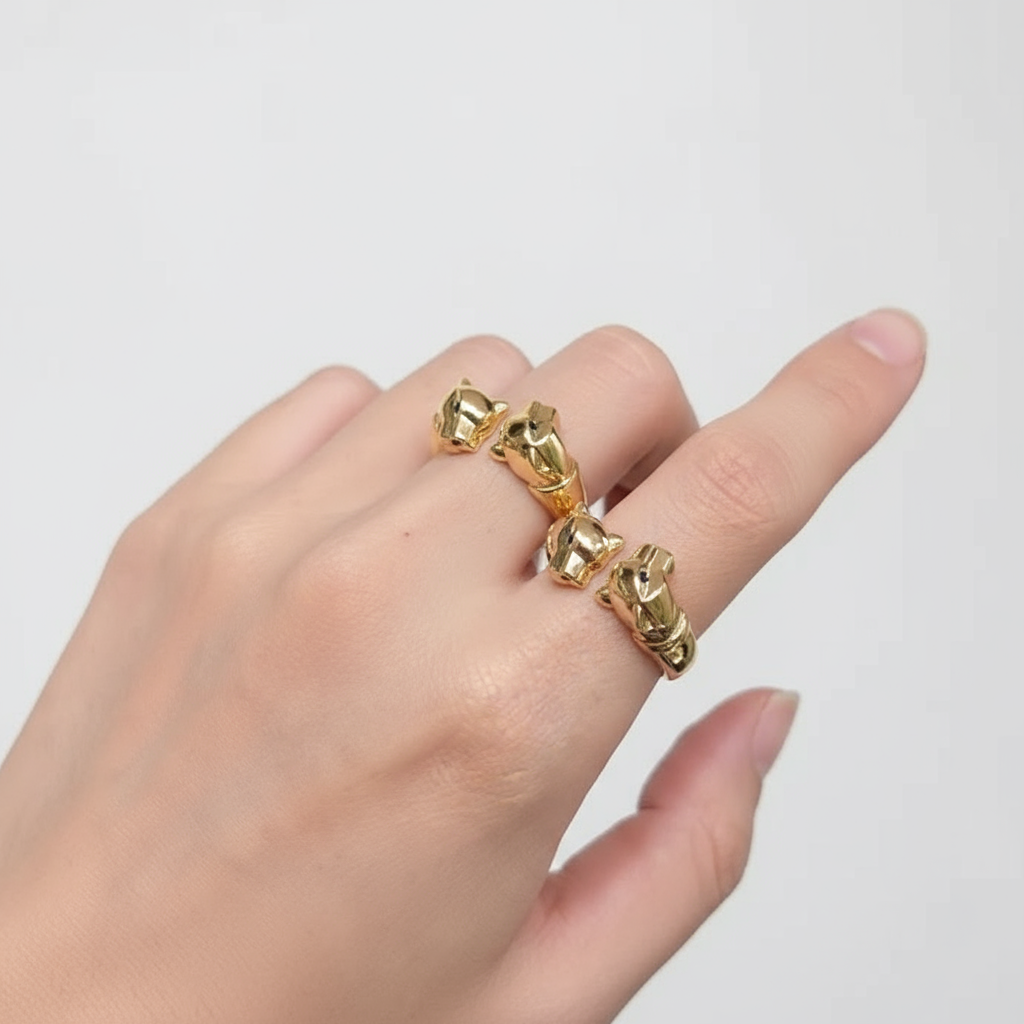 Panthère De Open Ring in 18K Gold Vermeil