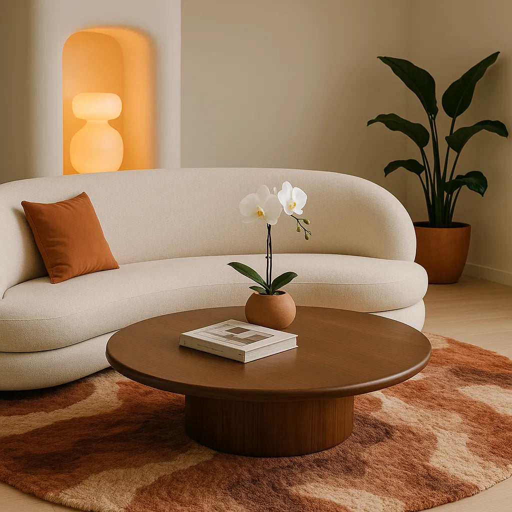 Pedestal Coffee Table Sculptural Modern Accent for Living Spaces