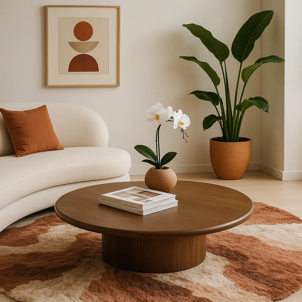 Pedestal Coffee Table Sculptural Modern Accent for Living Spaces