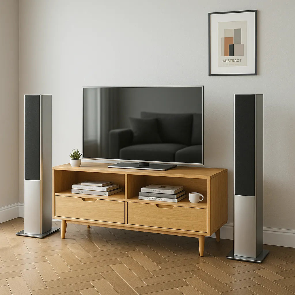 Scandinavian TV Shelf Functional Open Storage For Modern Space