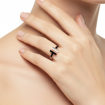 T Black Onyx Wire Ring