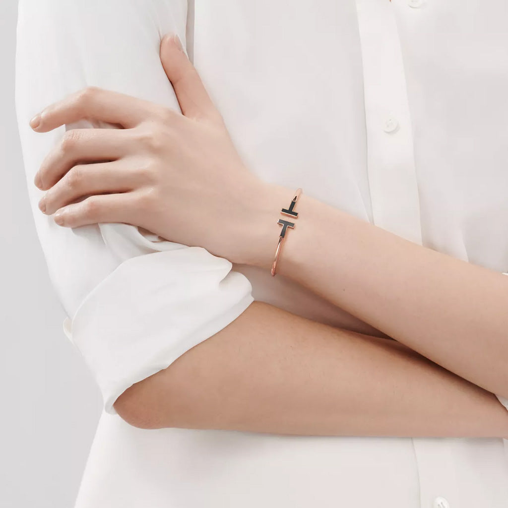 T Black Wire Bracelet