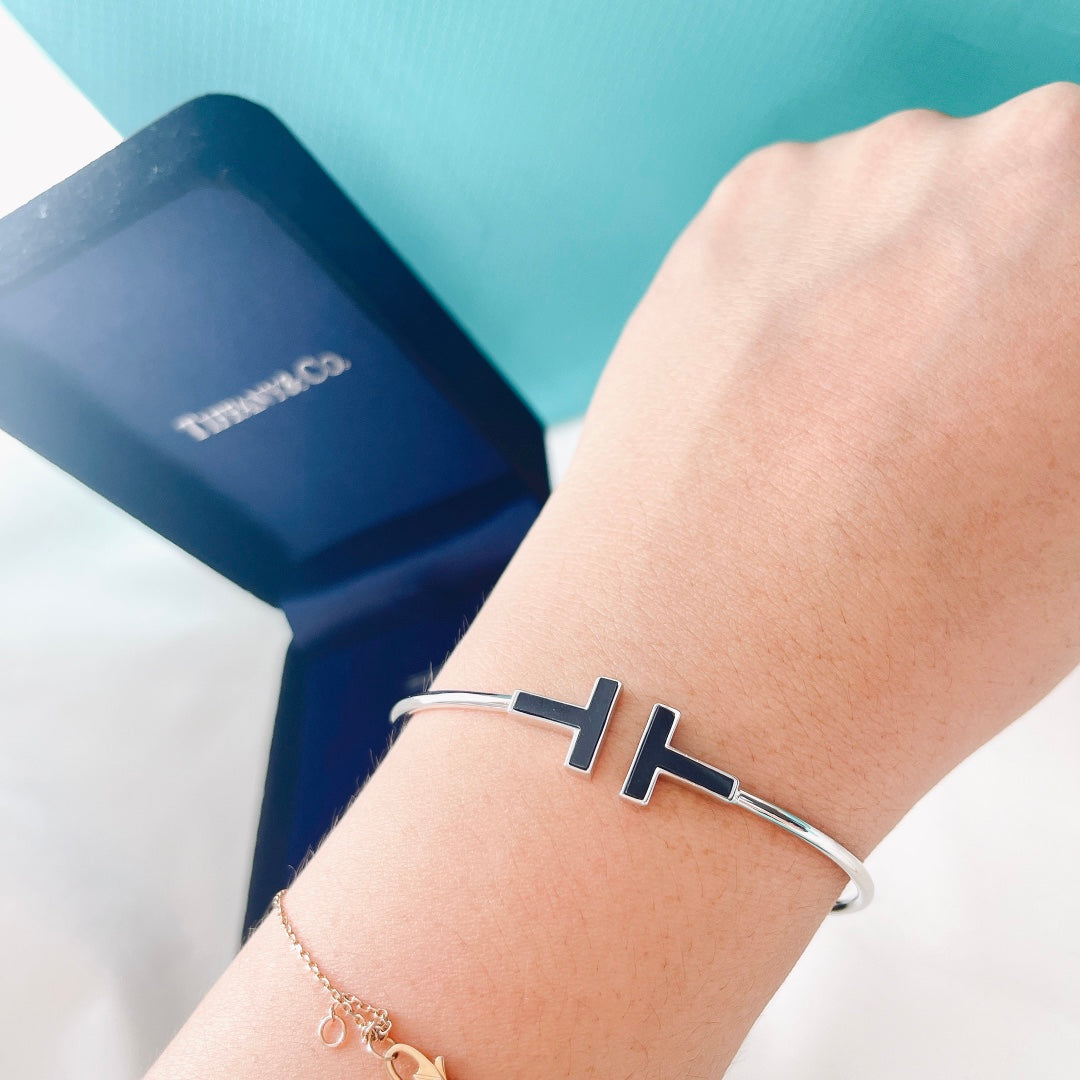 T Black Wire Bracelet