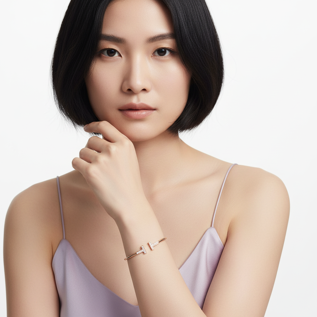 T Diamond Wire Bracelet