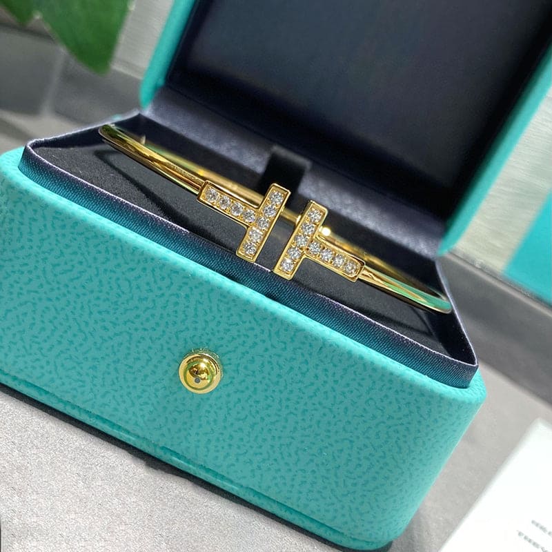 T Diamond Wire Bracelet Elegant