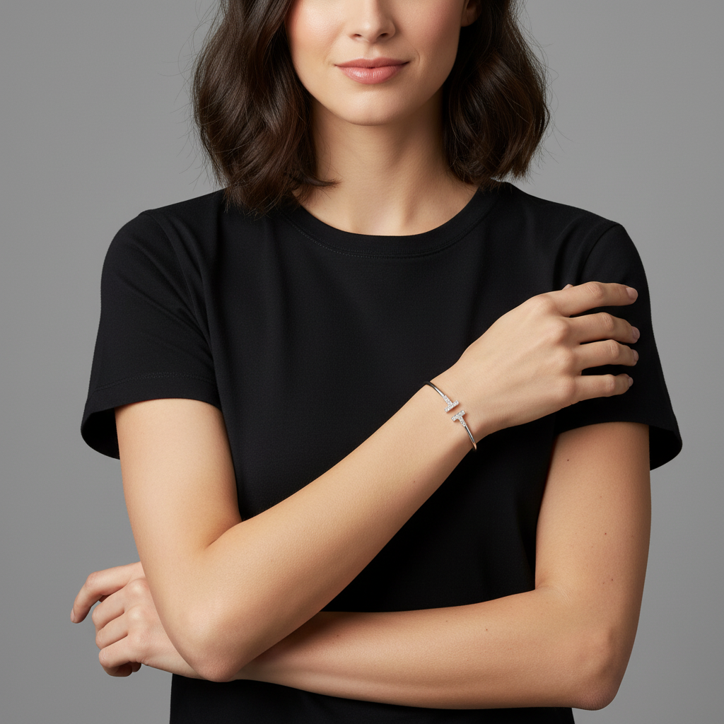 T Open Diamond Bracelet