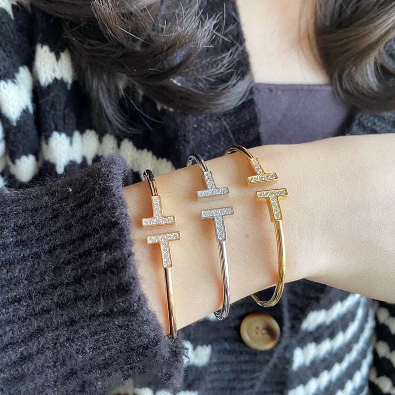 T Open Diamond Bracelet