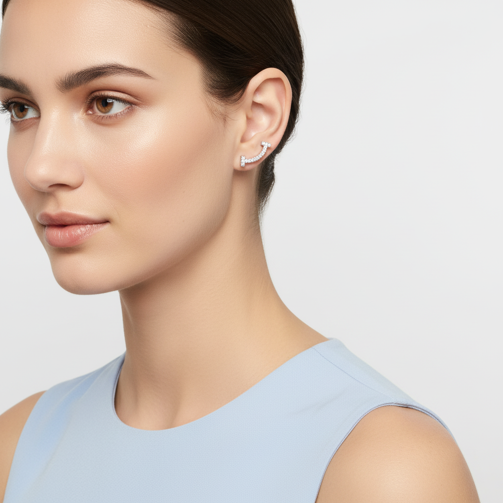 T Smile Diamond Earrings