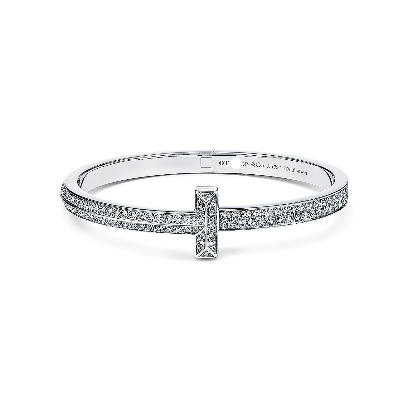 T1 Wide Diamond Hinged Bangle Bracelet
