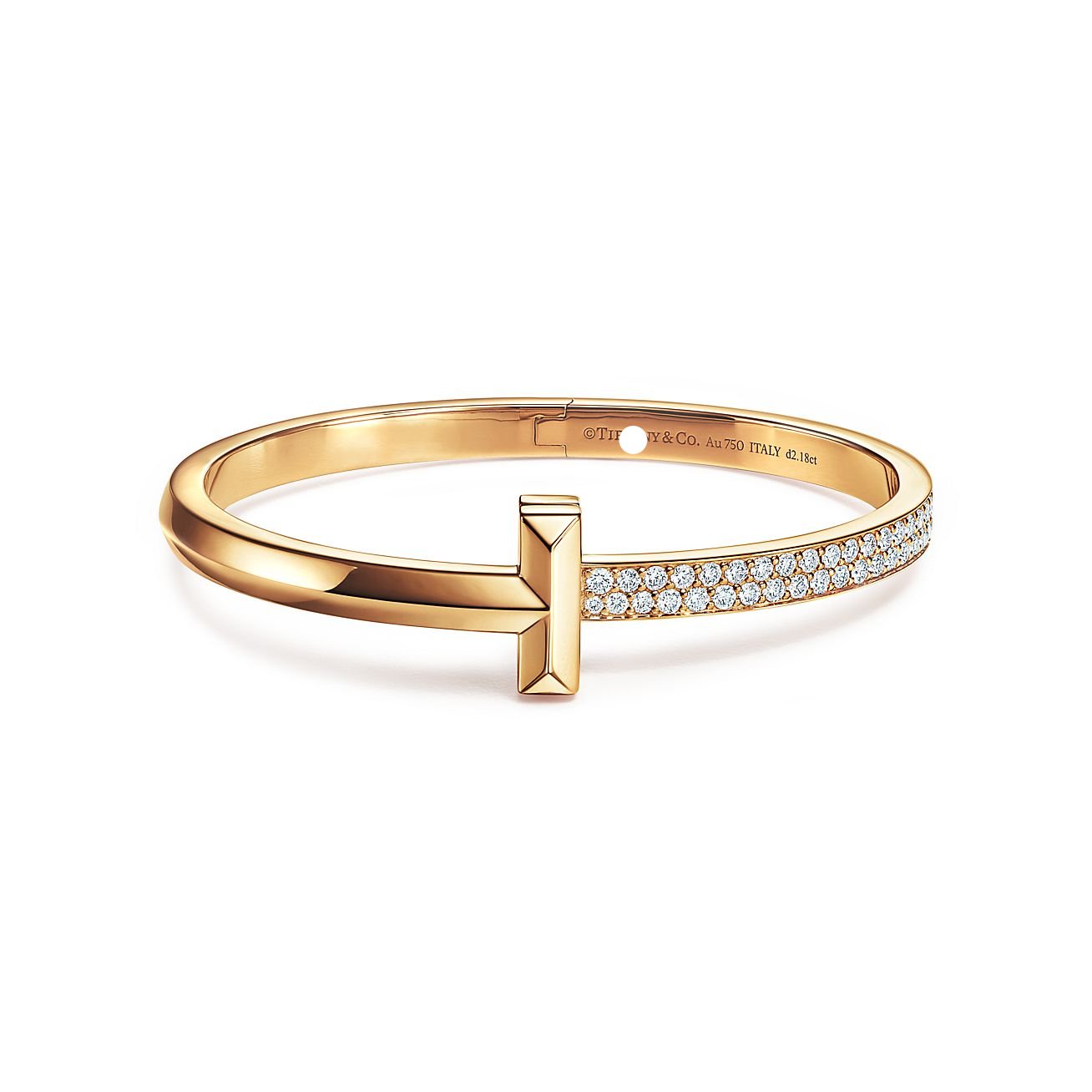 T1 Wide Diamond Hinged Bracelet