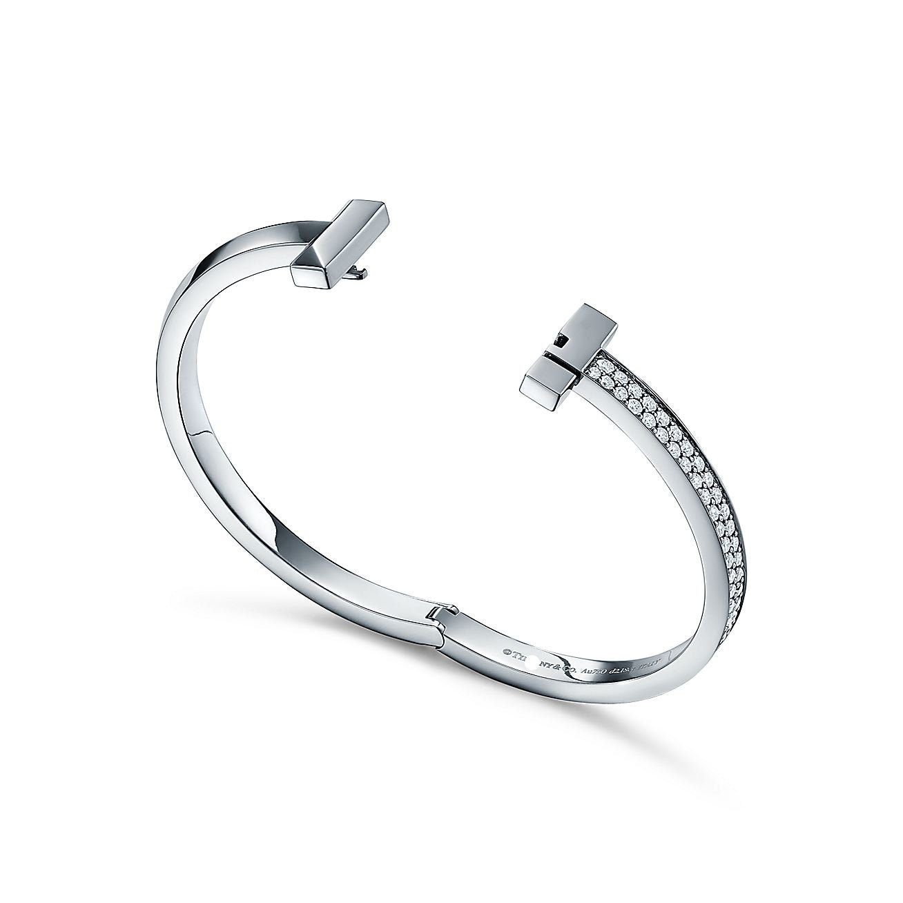 T1 Wide Diamond Hinged Bracelet