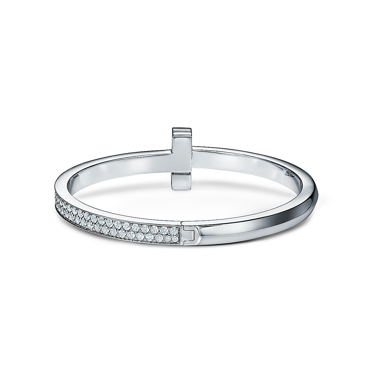 T1 Wide Diamond Hinged Bracelet
