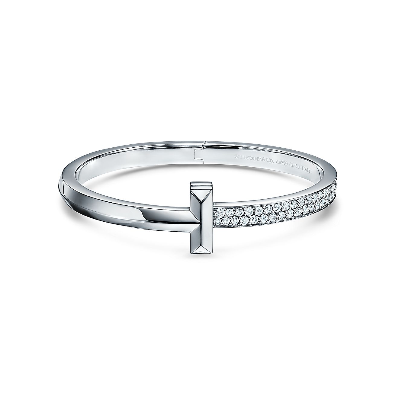 T1 Wide Diamond Hinged Bracelet