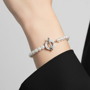 Tag Beads Toggle Clasp Bracelet