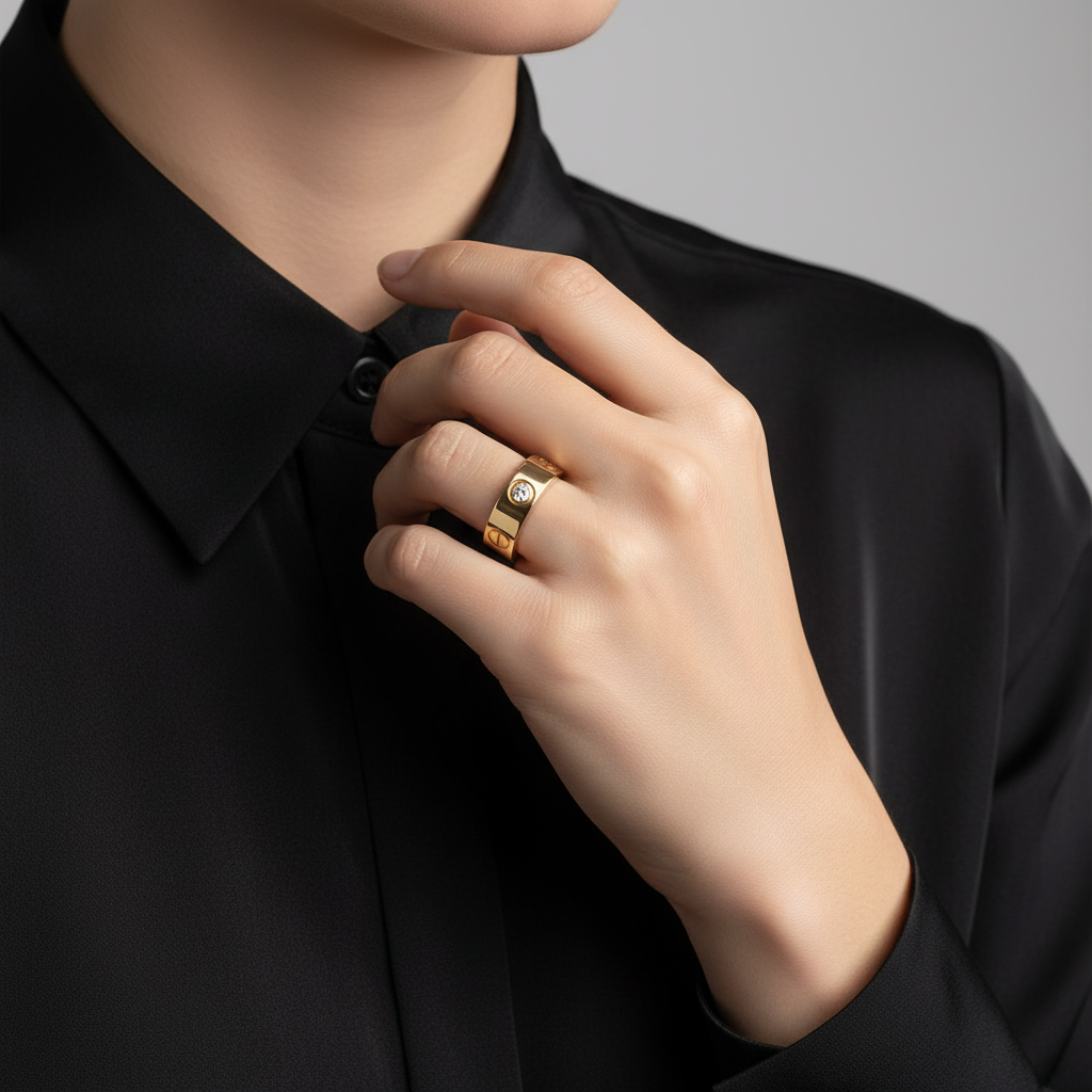 Three Diamonds Love Wedding Ring