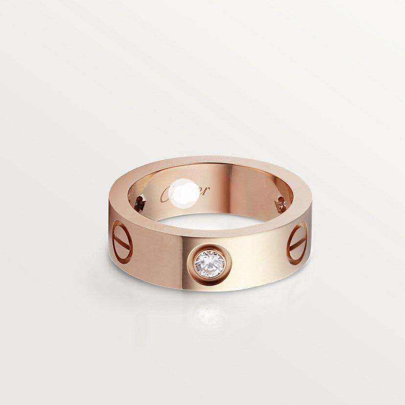 Three Diamonds Love Wedding Ring