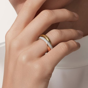 Trinity Pave Diamond Ring