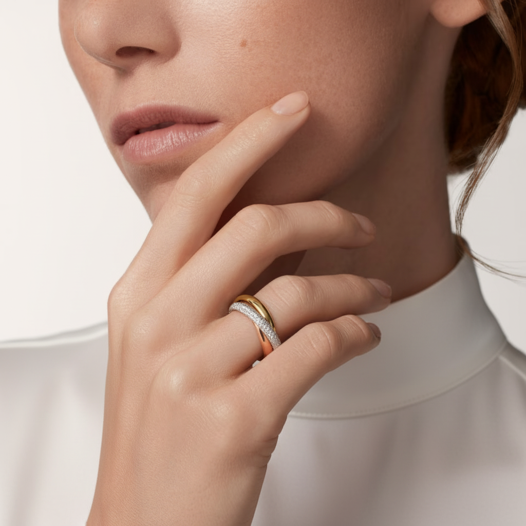 Trinity Pave Diamond Ring