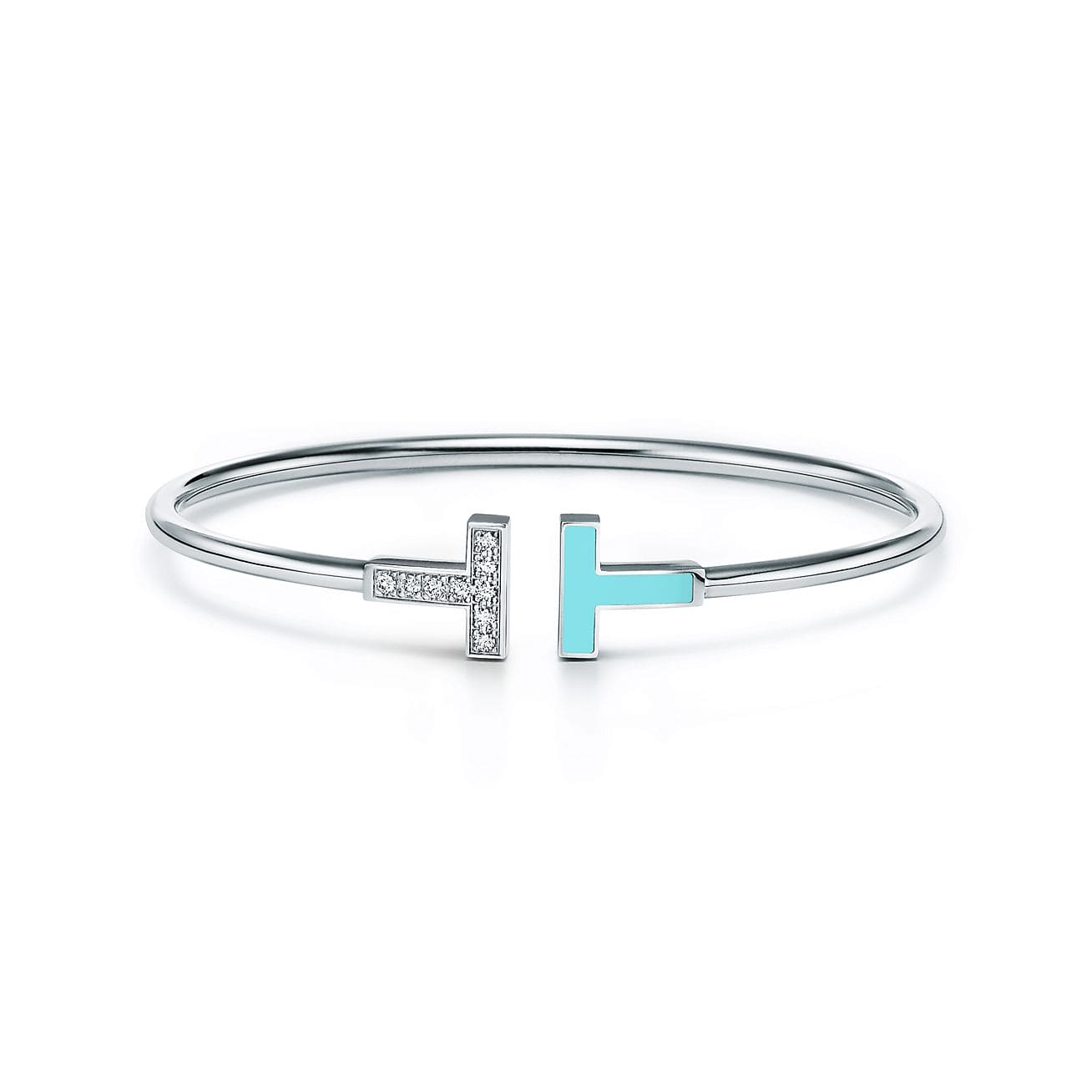 Roostick T Diamond and Turquoise Wire Bracelet