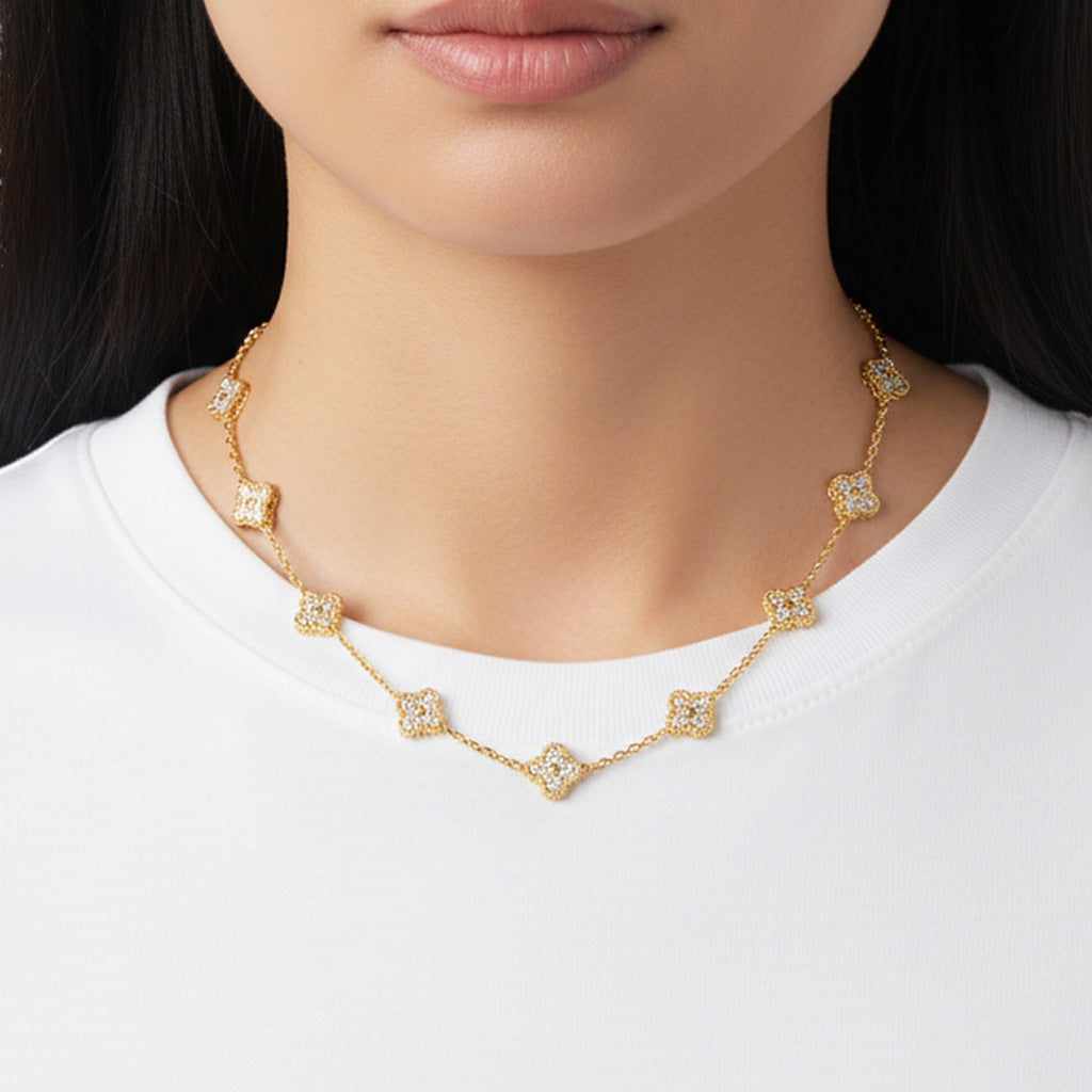 Vintage Alhambra Diamonds 10 Motifs Necklace