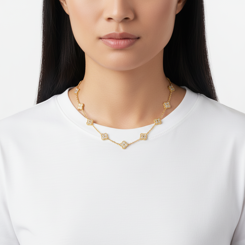 Vintage Alhambra Diamonds 10 Motifs Necklace