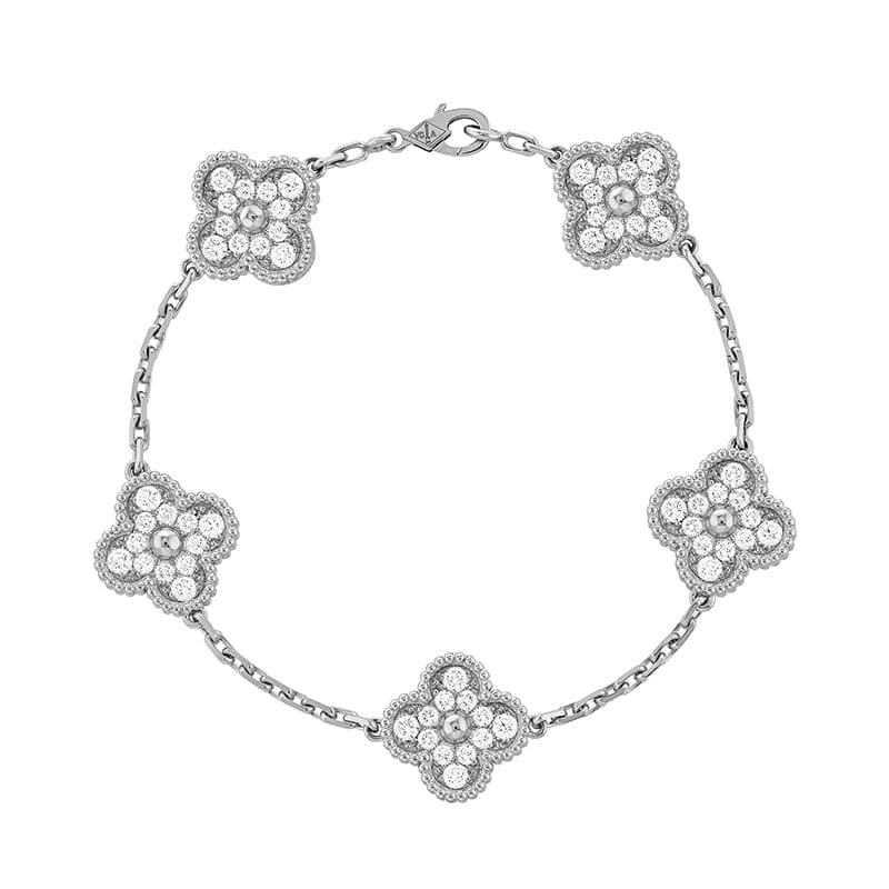 Vintage Alhambra Diamonds Clover Bracelet