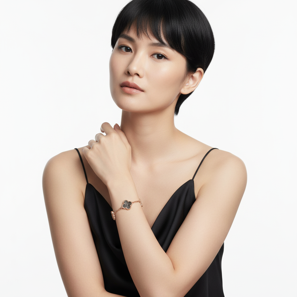 Vintage Alhambra Five Motifs Pearl Bracelet