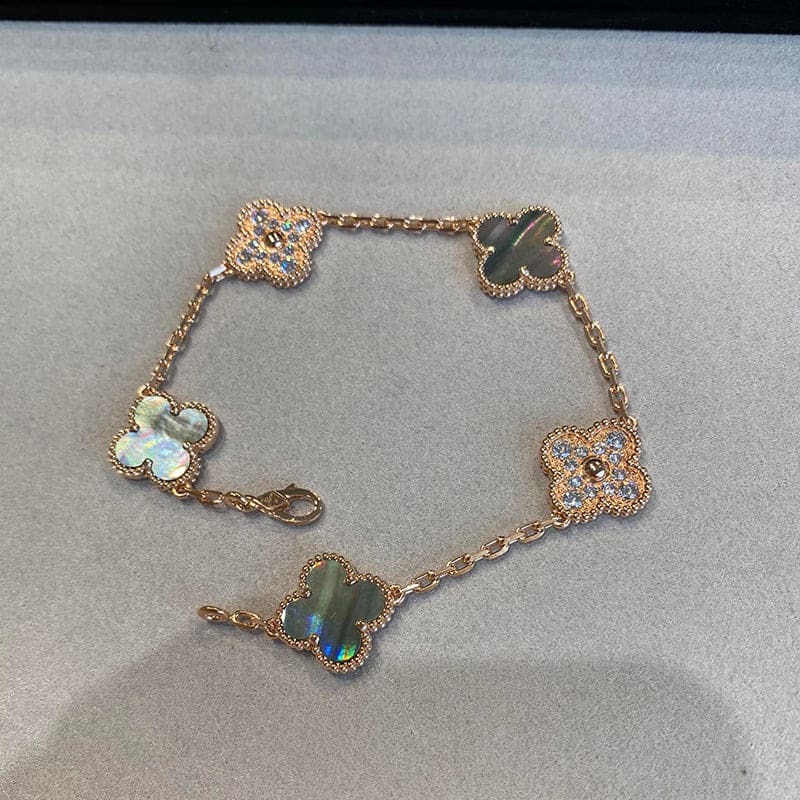 Vintage Alhambra Five Motifs Pearl Bracelet